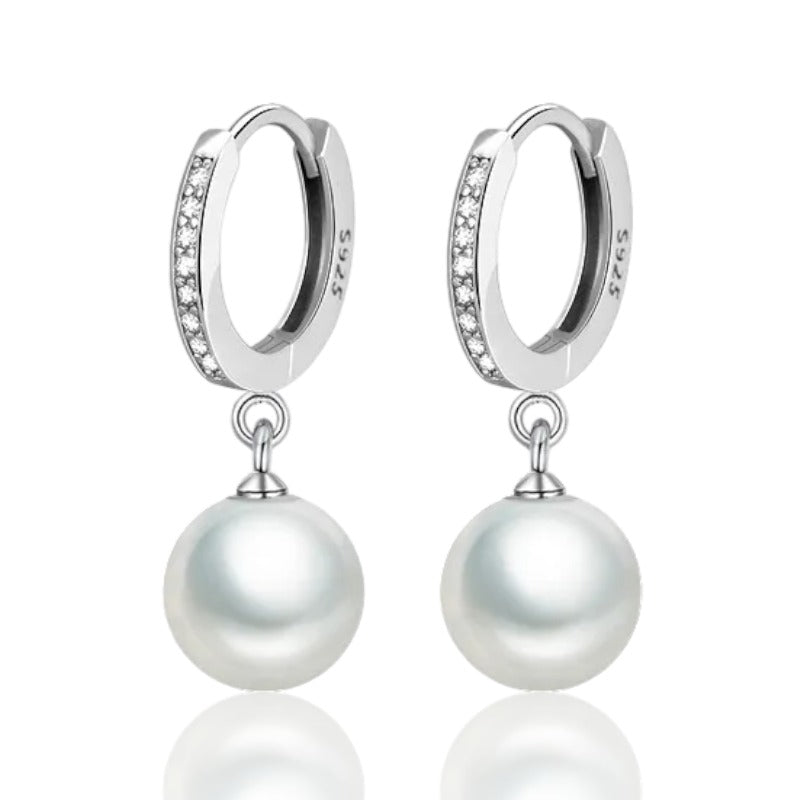 Pour Mariage : Boucles d'Oreilles Perles et Oxyde de Zirconium Pour Mariage : Boucles d'Oreilles Perles et Oxyde de Zirconium