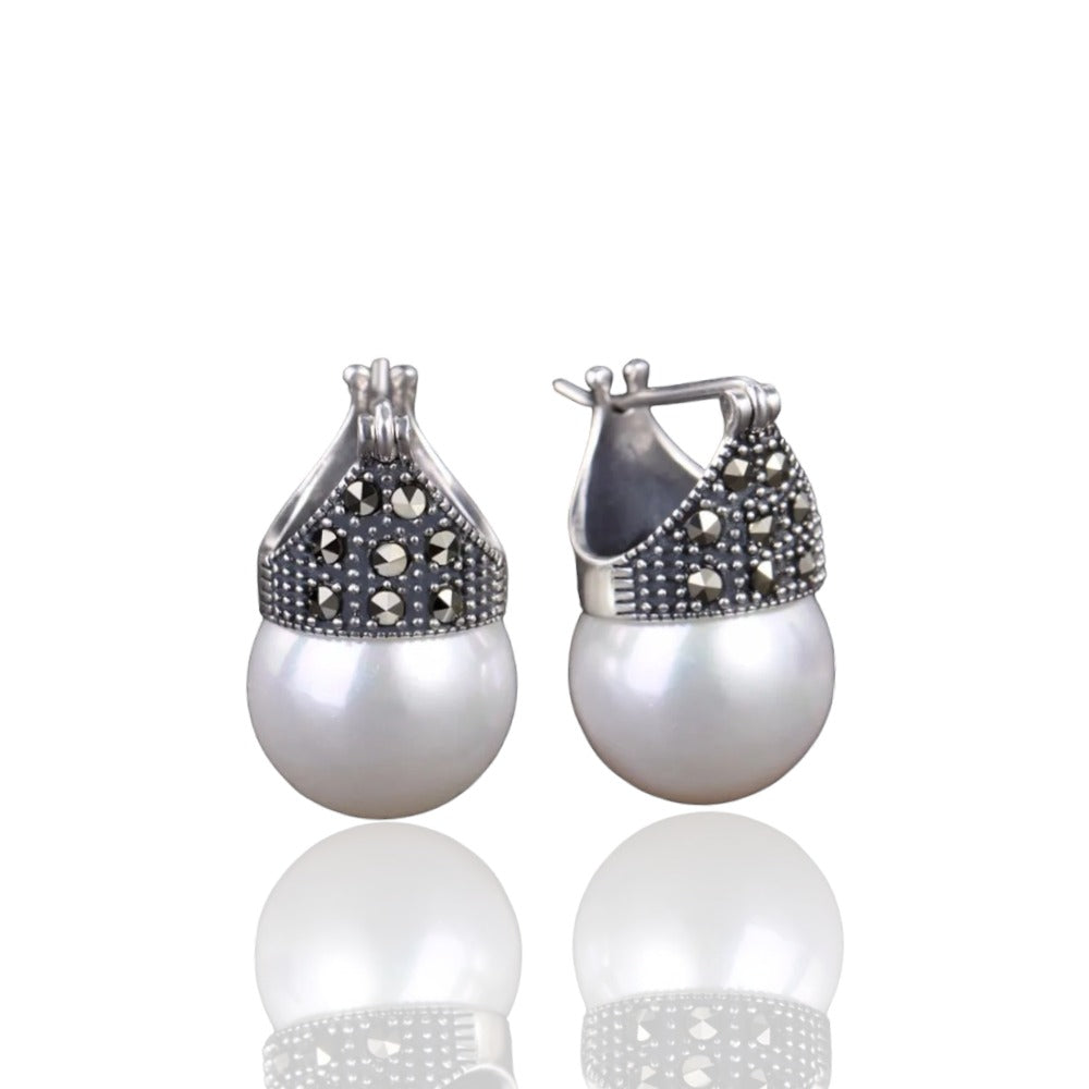 Boucles d'oreilles oiseau lune en argent avec nacre et apprêts Boucles d'oreilles oiseau lune en argent avec nacre et apprêts