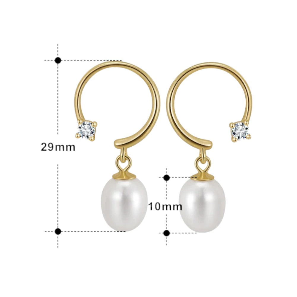 Wilona - boucle d'oreille perle de culture or